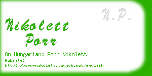 nikolett porr business card